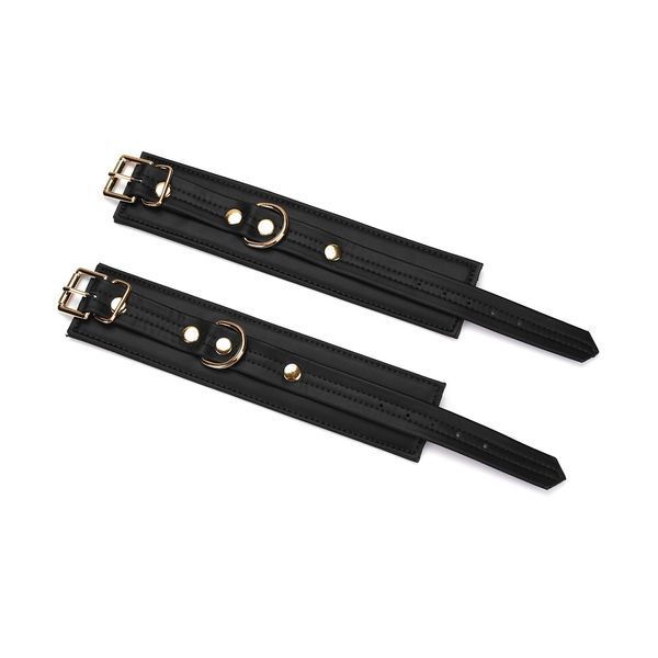 Наручники з ланцюжком Liebe Seele Black Organosilicon Wrist Cuff, екошкіра SO9485