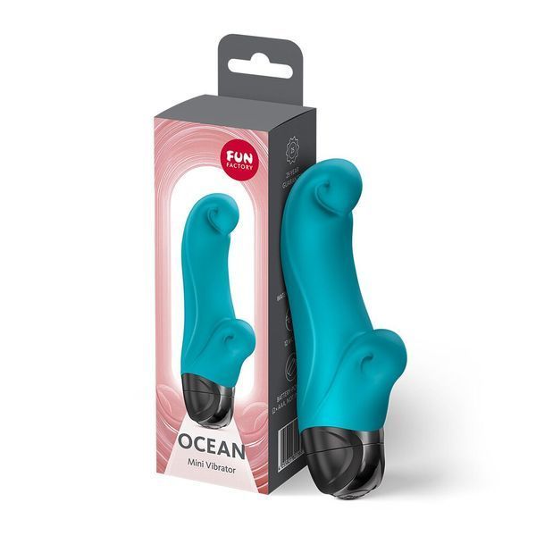 Вібратор-кролик Fun Factory OCEAN Aquamarine, для клітора та точки G, 6 режимів, на батарейках SX3711