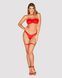 Комплект белья Obsessive Kissmas Set S/M бюстгальтер, трусики, чокер, подвязки SX1154 фото 1