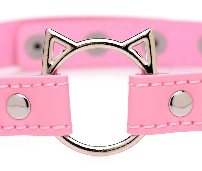Чокер Master Series Kinky Kitty Ring Slim Choker - Pink SX1185