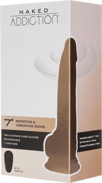 Фаллоимитатор с вибрацией и ротацией Naked ADDICTION Chris 7&Prime; Rotating & Vibrating Dong, пульт ДУ SO5589