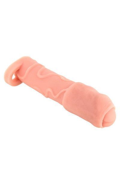 Насадка на член Real Body - Real Extender DICKY с закрытой головкой и кольцом для мошонки SO3716