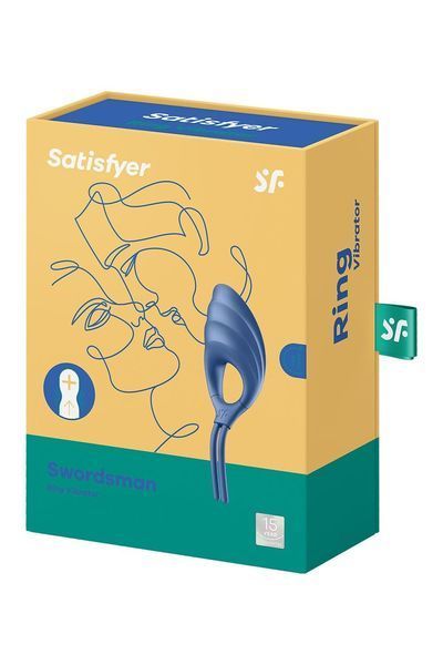 Ерекційне віброкільце-ласо Satisfyer Swordsman Blue, міцна фіксація, 10 режимів, потужний мотор SO6281