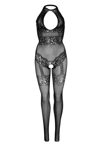 Бодистокинг Leg Avenue Rhinestone Lace and Net Bodystocking OS Black SO7889