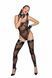 Боди Noir Handmade F242 Tulle body with patterned flock embroidery, S SX0151 фото 4