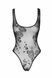 Боди Noir Handmade F242 Tulle body with patterned flock embroidery, S SX0151 фото 6