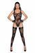 Боди Noir Handmade F242 Tulle body with patterned flock embroidery, S SX0151 фото 3