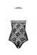Бодистокинг с имитацией корсетной шнуровки Passion BS094 One Size, black, цветочный узор, с доступом SO8923 фото 4