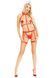 Портупея с чокером и гартеры Leg Avenue 2PC Vegan Leather Nurse Harness Teddy and Headband Red S SX1716 фото 4