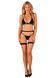 Комплект белья Obsessive Selinne 3-pcs set XS/S Black, бюстгальтер, стринги пояс для чулок SO8667 фото 6