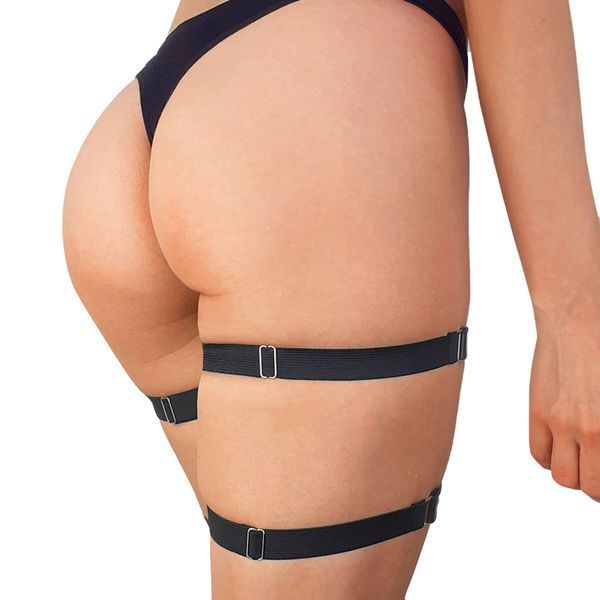 Гартеры на ногу из натуральной кожи Art of Sex - Kristina Leg Garters (2 шт), цвет Черный SO6601