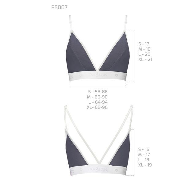 Спортивный топ с двойными бретелями Passion PS007 TOP M, dark grey SO4264