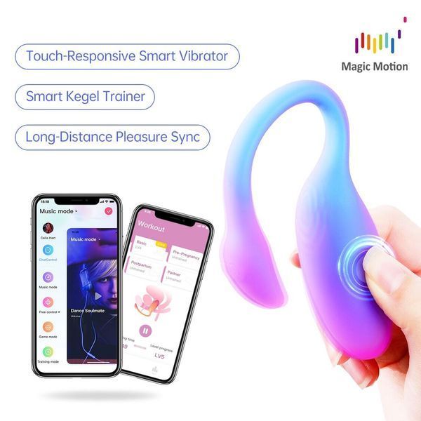 Смарт-виброяйцо Magic Motion Flamingo Max Blue 2 в 1: виброяйцо и тренажер Кегеля, 10 режимов SX3227