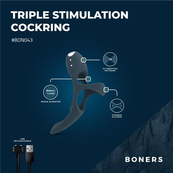 Эрекционное кольцо Boners Triple Cockring SX3053