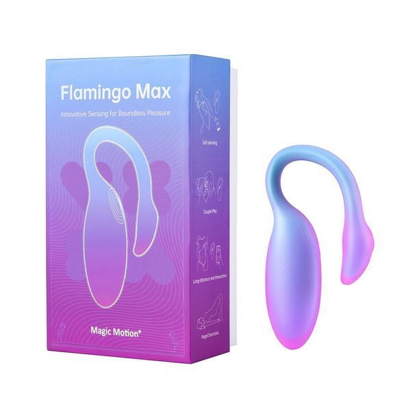 Смарт-виброяйцо Magic Motion Flamingo Max Blue 2 в 1: виброяйцо и тренажер Кегеля, 10 режимов SX3227