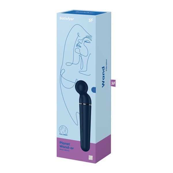 Вібромасажер Satisfyer Planet Wand-er Blue/Rosegold, дуже потужний, бездротовий SO8783