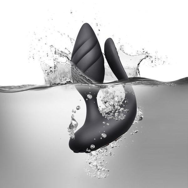Анально-вагинальный вибратор для пар Rocks Off Cocktail Black, пульт ДУ SO5482