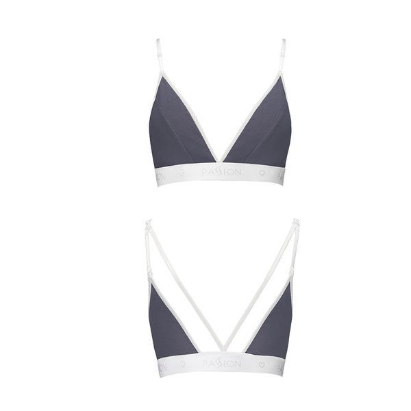 Спортивный топ с двойными бретелями Passion PS007 TOP M, dark grey SO4264