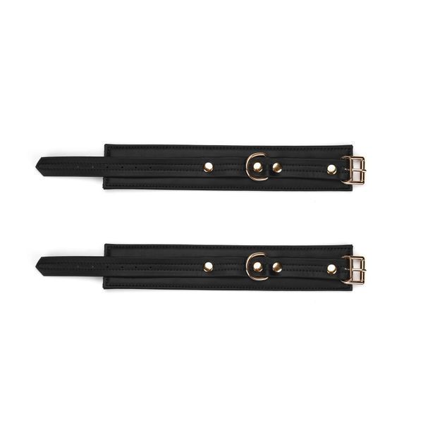 Поножі Liebe Seele Black Organosilicon Anklecuffs, екошкіра SO9486