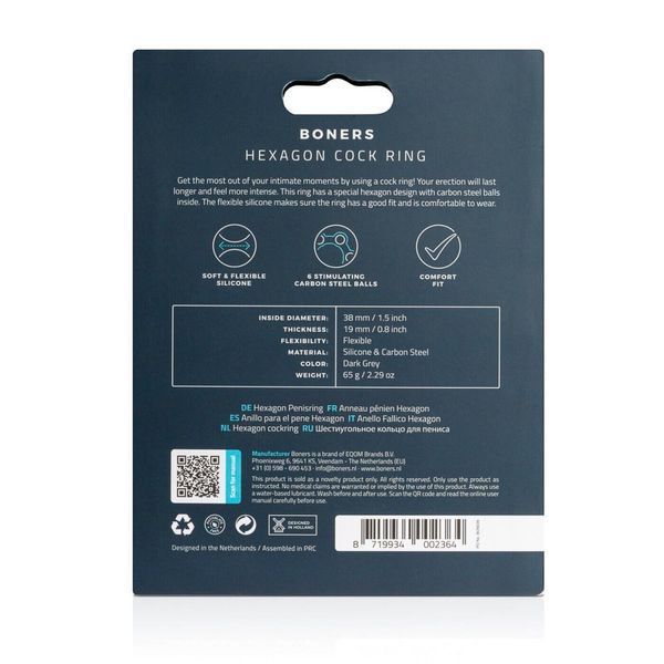 Эрекционное кольцо Boners Hexagon Cock Ring SO8873