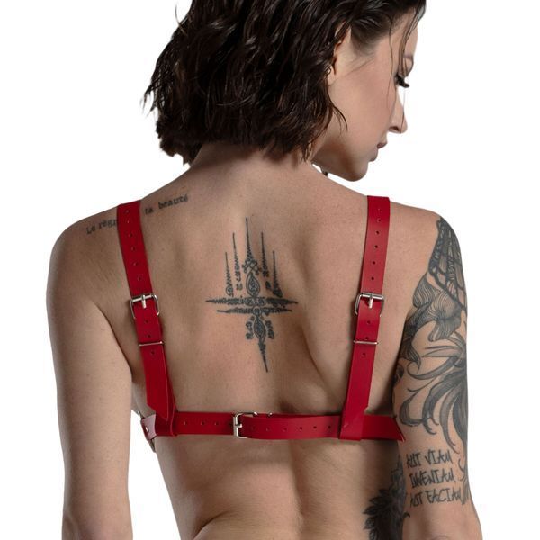 Лиф из натуральной кожи Feral Feelings - Bikini Top Red SO9422