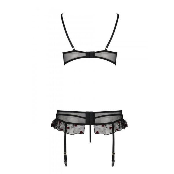 Сексуальний комплект з поясом для панчіх Passion LOVELIA SET XXL/XXXL, black SO4779