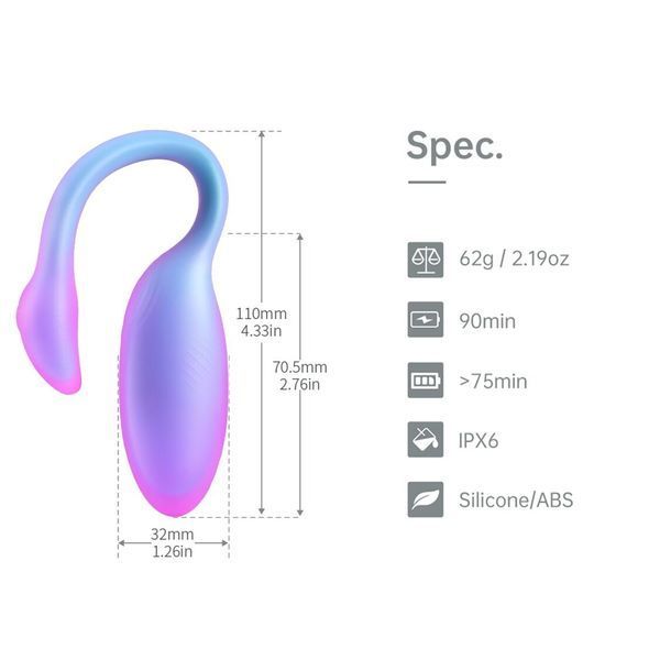 Смарт-виброяйцо Magic Motion Flamingo Max Blue 2 в 1: виброяйцо и тренажер Кегеля, 10 режимов SX3227