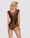 Бодистокинг из крупной сетки с кружевом Obsessive B112 teddy XL/XXL, черный, с доступом SO7202 фото 2