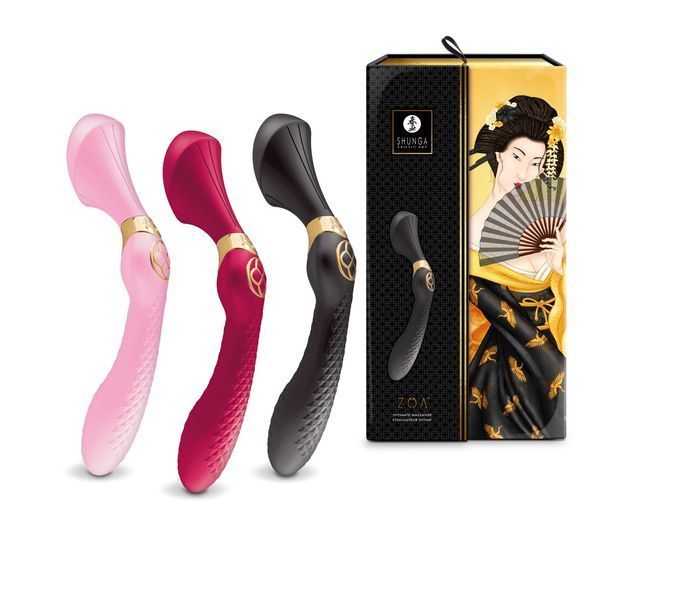 Вибромассажер Shunga Zoa Light Pink, двусторонний SO6913