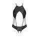 Боди с открытым доступом Passion TASMINA BODY S/M, black, экокожа, шнуровки, ажурные кружева SO7110 фото 3