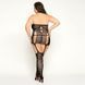 Сетчатый бодистокинг JSY &laquo;Горячая Эбигейл&raquo; Plus Size, Black, халтер, имитация чулок, кружево SO8370 фото 2