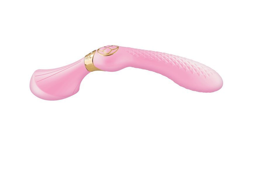 Вибромассажер Shunga Zoa Light Pink, двусторонний SO6913
