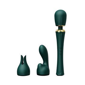 Вібромасажер з насадками Zalo &mdash; Kyro Wand Turquoise Green SO6650
