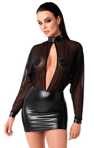 Платье Noir Handmade F348 Powerwetlook and tulle dress - M SX2090