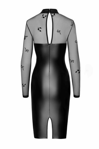 Сукня Noir Handmade F310 Sublime, 3XL, black, міді, мокрий ефект, верх &mdash; сітка, довгий рукав SX0302