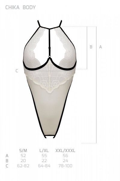 Боди с доступом Passion CHIKA BODY L/XL, cream SO9695