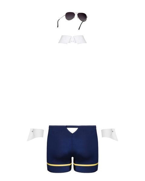 Эротический костюм пилота Obsessive Pilotman set 2XL/3XL, боксеры, манжеты, воротник с галстуком, оч SO7303