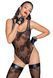Боди Noir Handmade F242 Tulle body with patterned flock embroidery, M SX0152 фото 1