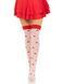 Чулки Leg Avenue Polka Dot Mushroom Thigh Highs, One Size, бело-красные, на резинке, рисунок &mdash; грибы SX1044 фото 5