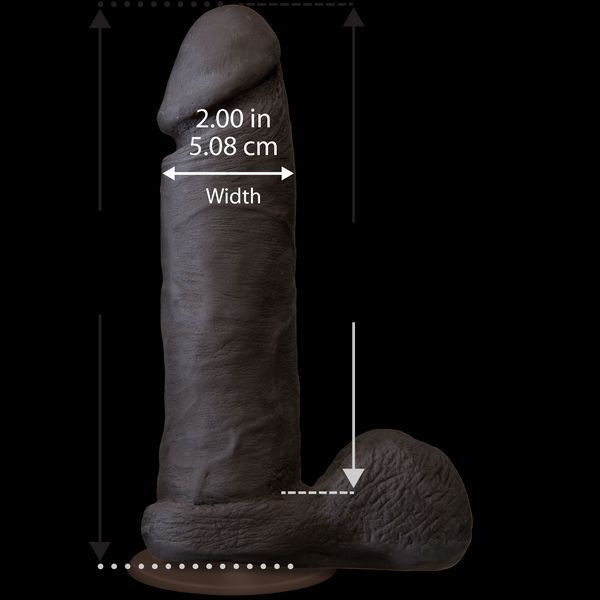 Фалоімітатор Doc Johnson The Realistic Cock 8 inch Black - ULTRASKYN, Vack-U-Lock, діаметр 5,1 см SO1974