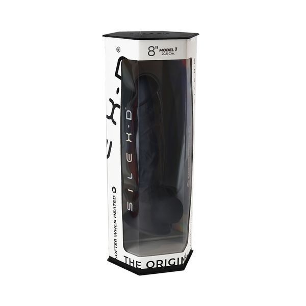 Фалоімітатор SilexD Vetus Black (MODEL 1 size 8in), двошаровий, силікон + Silexpan, діаметр 4,2см SO4471