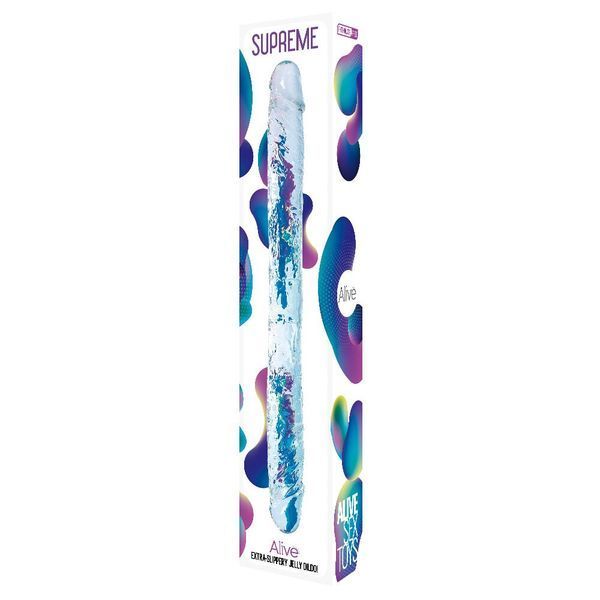 Прозрачный двусторонний фаллоимитатор Alive Supreme Jelly Dildo SO6031