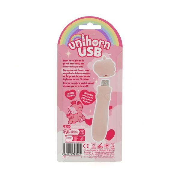 Вібратор-єдиноріжка Unihorn USB Bullet &ndash; Heart Throb, віброкуля, USB-зарядка, 10 режимів SX2866
