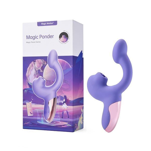 Смарт-вибратор Magic Motion Ponder Purple, двойная стимуляция, виброяйцо+язычок для клитора SX3228