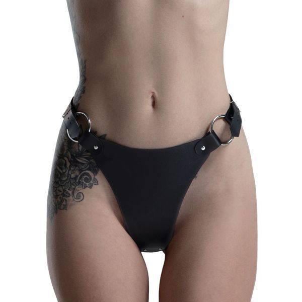Трусики з натуральної шкіри Feral Feelings - String Bikini Black SO9423