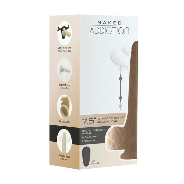 Фаллоимитатор с ротацией и пульсацией Naked ADDICTION The Freak 7,5&Prime; Rotating & Thrusting Vibrating SO5590