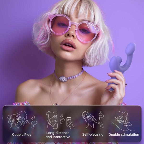 Смарт-вибратор Magic Motion Ponder Purple, двойная стимуляция, виброяйцо+язычок для клитора SX3228