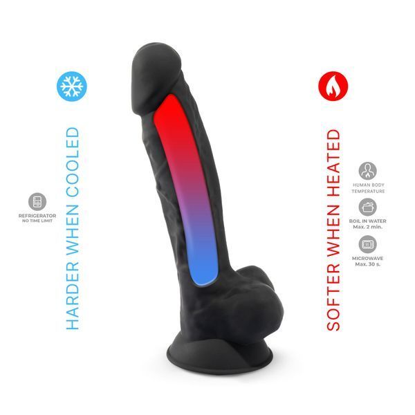 Фалоімітатор SilexD Vetus Black (MODEL 1 size 8in), двошаровий, силікон + Silexpan, діаметр 4,2см SO4471