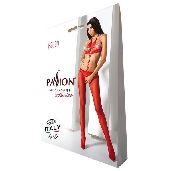 Открытый бодистокинг Passion BS080 red SO4730