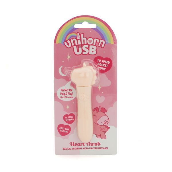 Вібратор-єдиноріжка Unihorn USB Bullet &ndash; Heart Throb, віброкуля, USB-зарядка, 10 режимів SX2866